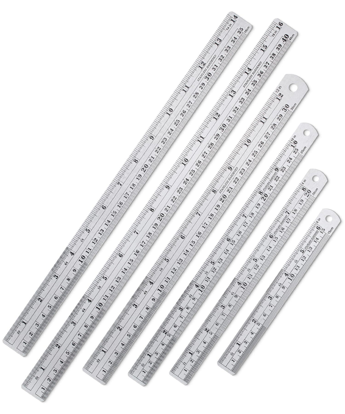 Mr. Pen- Metal Straight Edge Ruler, 3 pcs, 6", 12", 16"