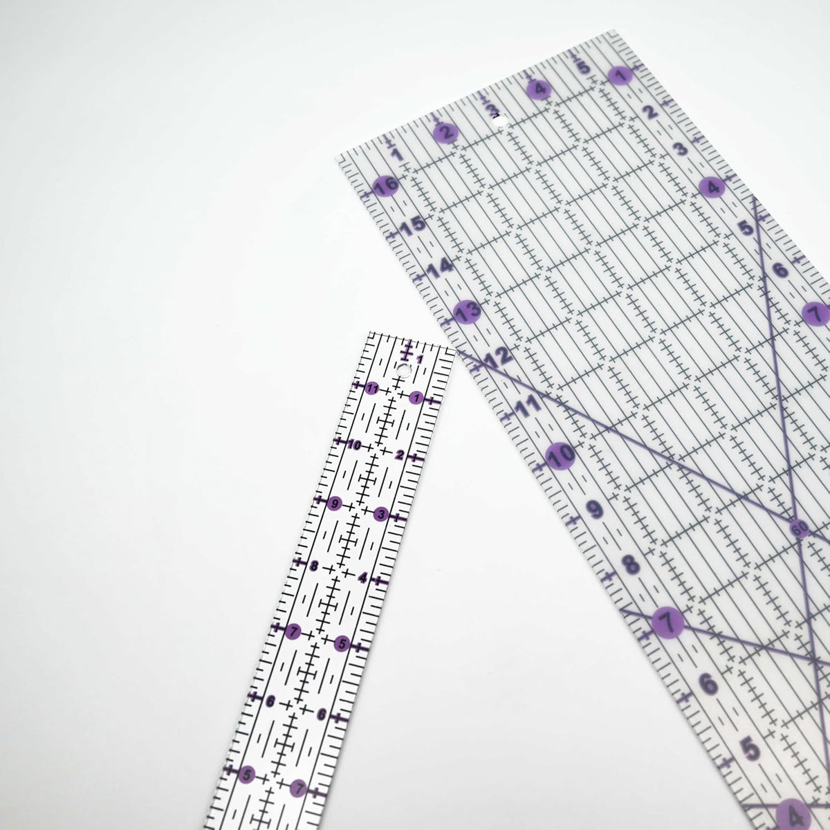 Quilting Rulers Sewing Ruler,Acrylic Quilting Ruler Templates,Precision Cutting Tools for Patchwork Fabric,Sewing Supplies Purple(6"X17",3"X16",1.5"X12",1"X11")
