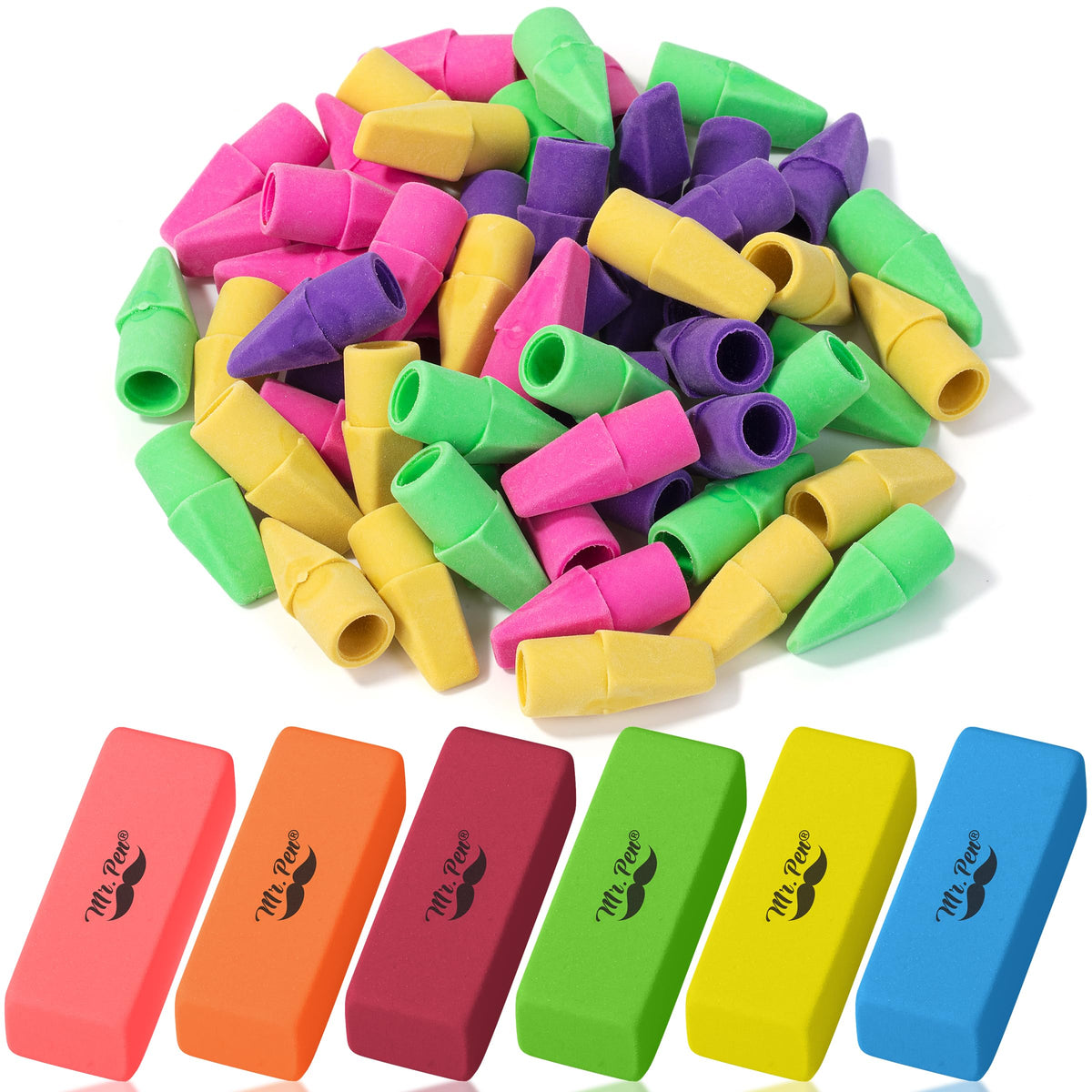 Mr. Pen- School Eraser Combination Set, 60 Pack, Assorted Colors