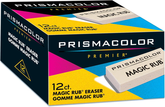 Prismacolor Premier Magic Rub Vinyl Erasers, 12 Count - For Drafting, Sketching, Fine Art, School Supplies