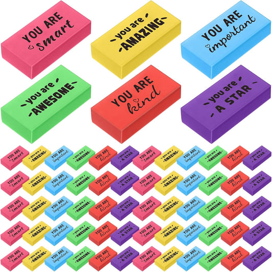 Resurhang 180 Pcs Inspirational Erasers,Motivational,Multicolor