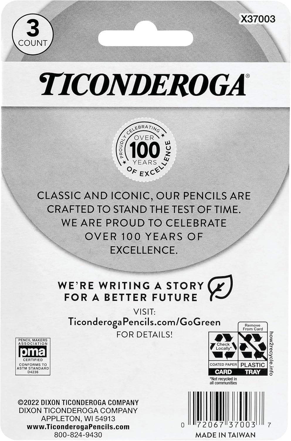 Ticonderoga Wedge Erasers, Pastel Colors, 3 Count