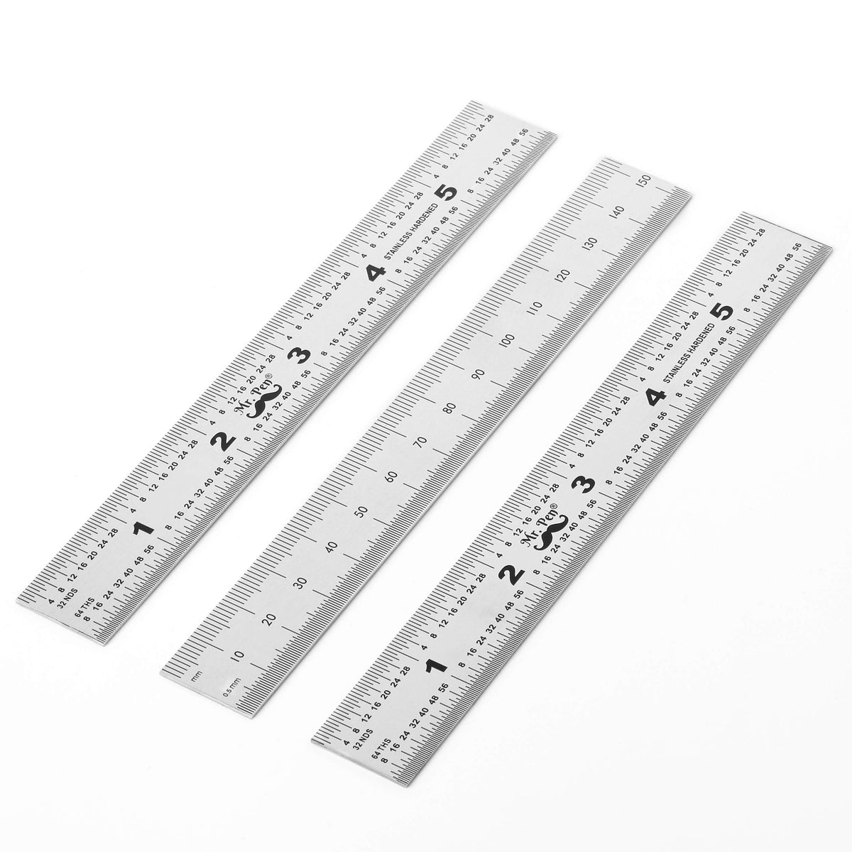 Mr. Pen- Machinist Ruler, 12 Inch, Stainless Steel Imperial