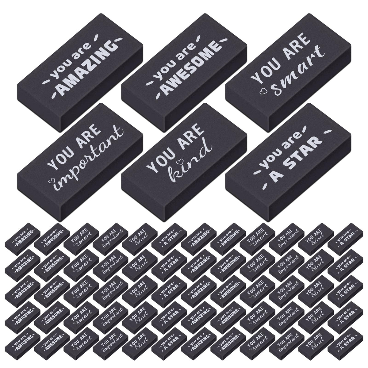 Resurhang 180 Pcs Inspirational Erasers,Motivational,Multicolor