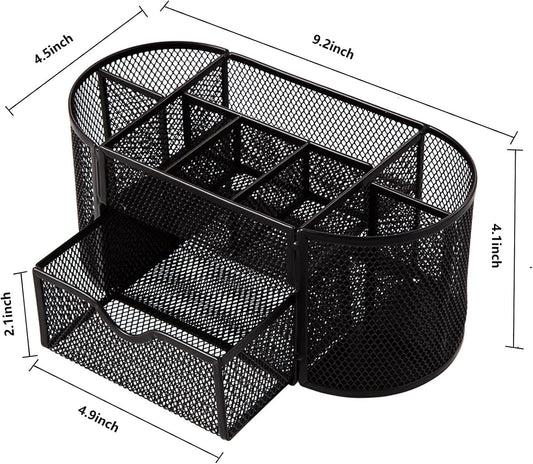 Comix Mesh Pen Holder, Desk Organizer for Home Office, Black