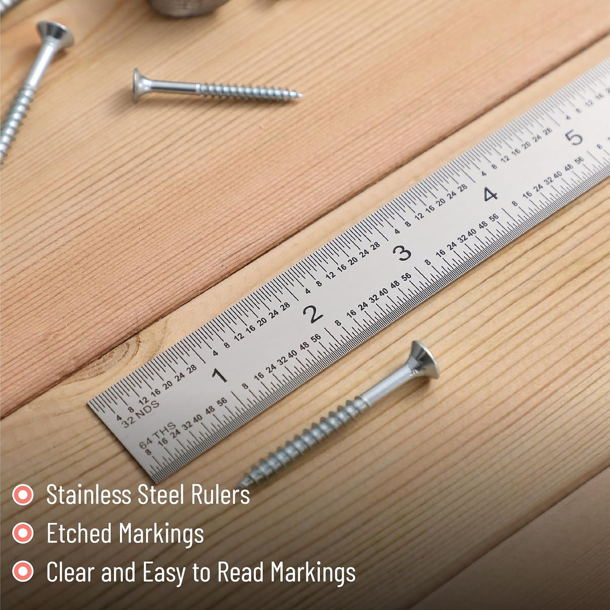 Mr. Pen- Machinist Ruler, 12 Inch, Stainless Steel Imperial