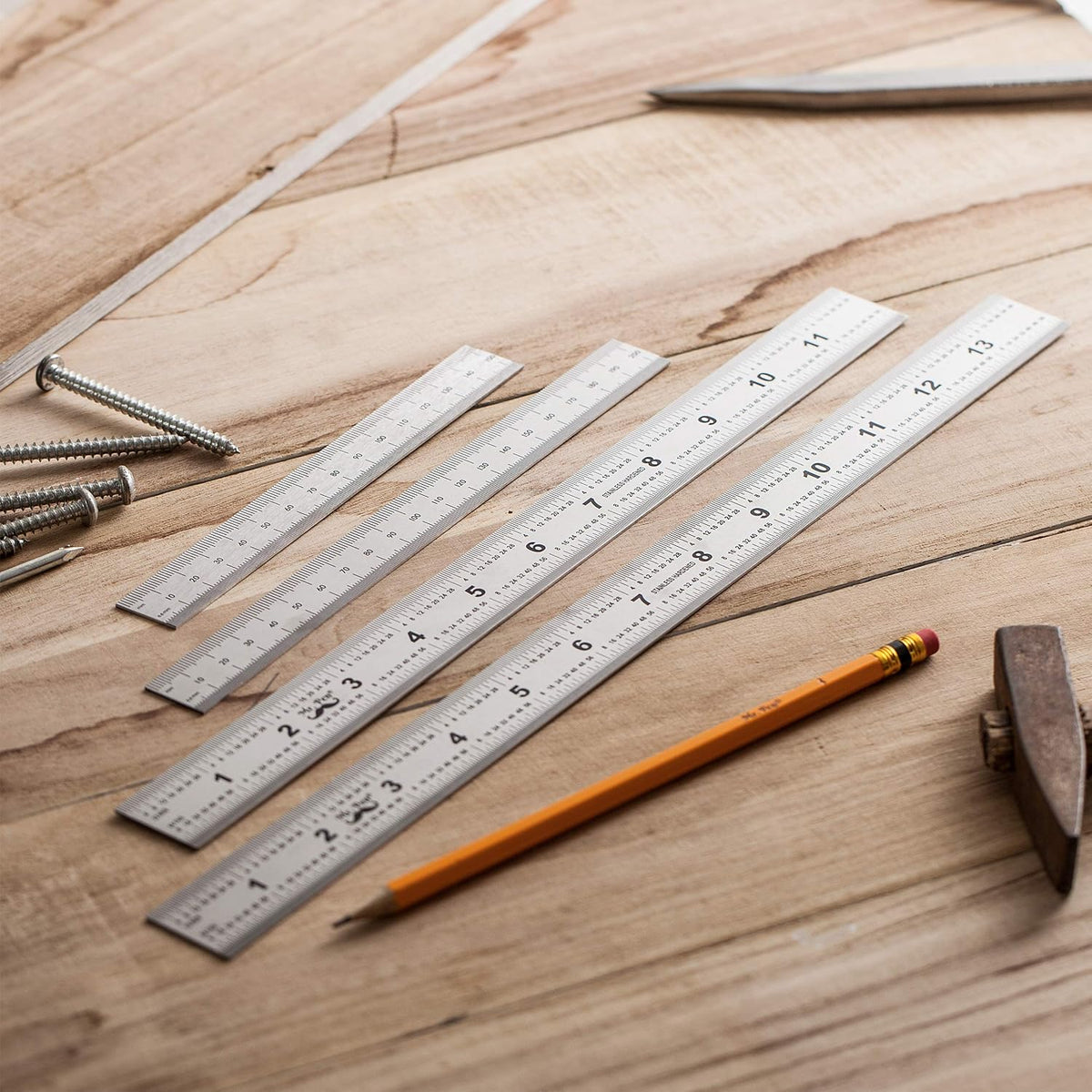 Mr. Pen- Machinist Ruler, 4 Pack, (6, 8, 12, 14 Inch)
